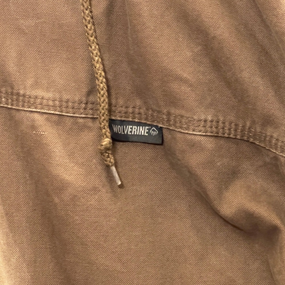 Wolverine Mens Jacket Brown Cotton Canvas Sherpa Lined Hooded Work Coat - Picture 6 of 10